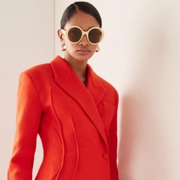 New ✨ Authentic Gucci GG1081S 004 Round Sunglasses – Yellow Frame with Brown Len - Picture 6 of 14